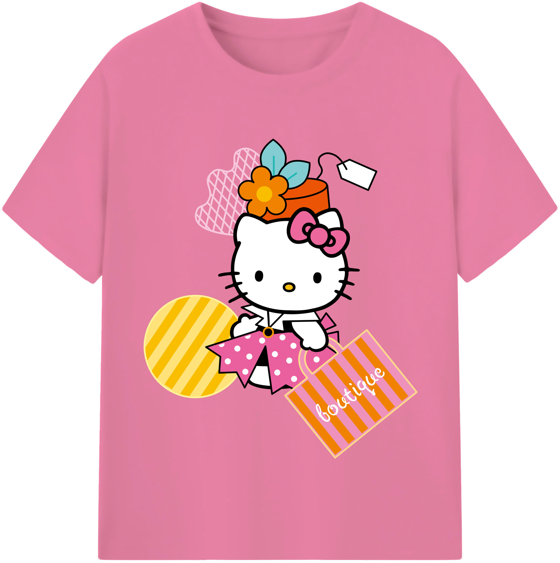 （画像用） Hello Kitty ハローキティ 綿100％半袖Tシャツ（フロントプリント）
